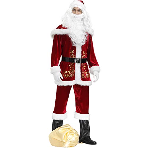 Feynman Ropa de Papá Noel para Navidad Novedad Disfraces para Fiesta Santa Claus Costume XXXL