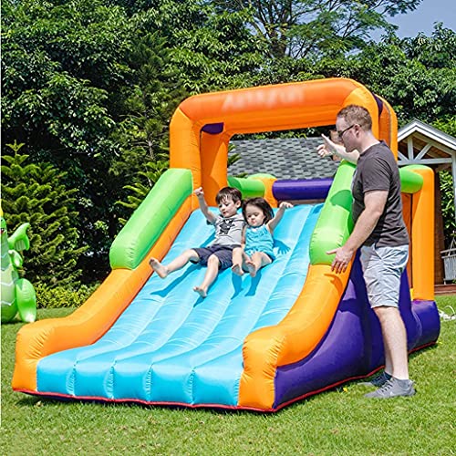 FHISD Casa Hinchable para niños Casa de Rebote del Castillo, Parque de Atracciones Inflable del Castillo para niños al Aire Libre, Castillo de Salto en casa con tobog