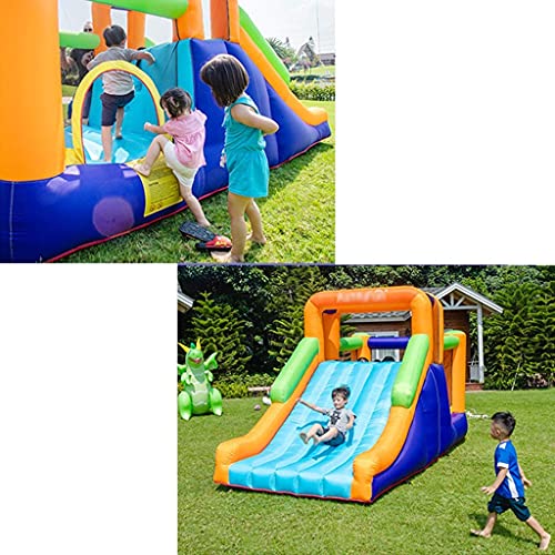 FHISD Casa Hinchable para niños Casa de Rebote del Castillo, Parque de Atracciones Inflable del Castillo para niños al Aire Libre, Castillo de Salto en casa con tobog