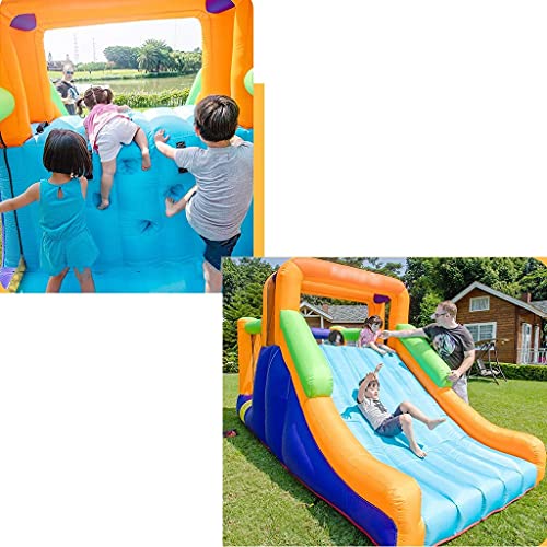 FHISD Casa Hinchable para niños Casa de Rebote del Castillo, Parque de Atracciones Inflable del Castillo para niños al Aire Libre, Castillo de Salto en casa con tobog