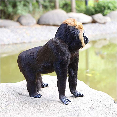 FHUILI Modelo de Juguete de Gorila - Modelo de Animales de Peluche Realista Black King Kong Toy - Rey Lifelike King Cómodo artesanía esculturas rellenas - para niños Educación, Decoración de jardín,A