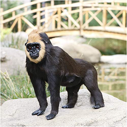 FHUILI Modelo de Juguete de Gorila - Modelo de Animales de Peluche Realista Black King Kong Toy - Rey Lifelike King Cómodo artesanía esculturas rellenas - para niños Educación, Decoración de jardín,A