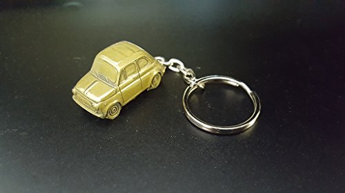 Fiat 500 Brass Effect 3D - Llavero con anillo dividido para coche completo ref64