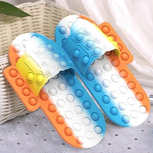 Fidget Toy, Juguete Antiestrés de Burbujas de Silicona para Niños y Adultos, Juego Relajante, Sensorial y Educativo, Alivia Estrés y Ansiedad, Push Pop Bubble Arcoíris Multicolor,B