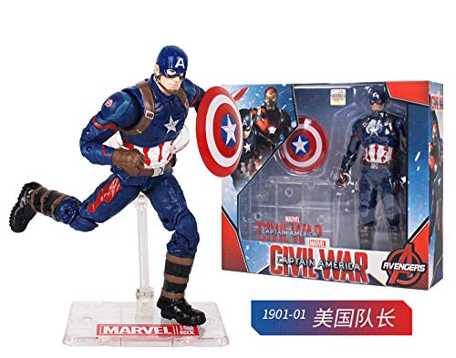 Figura De Acción De Juguete De Modelo ,Marvel Avengers 4, Spider-Man Iron Man, Capitán América, Capitán Marvel, Infinity War, Thor, Hulk, Modelo Móvil, Modelo De Juguete Con Soporte-Capitan America