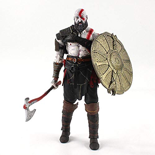 Figura de acción Kratos Ghost de Sparta 19.5 cm Dios del Escudo de Guerra con Hacha de Hacha en el Modelo de Juguete de Caja