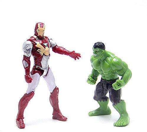 Figuras de acción de superhéroe – Juego de juguetes de los Vengadores Mutant Teenage juego de 6 piezas de 4 pulgadas, Batman, Hulk, Superman, Thor, Ironman y Capitán América Juguetes