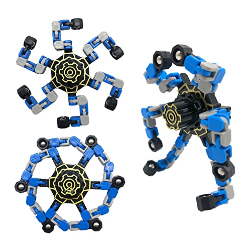 Fingertip Spin Top Toy, Transformable Fingertip Spinners, DIY Gyro Robot Toy Chain Mechanical Gyro Spin Top Anti Stress Gift Stress Relief Toy for Kids Adults