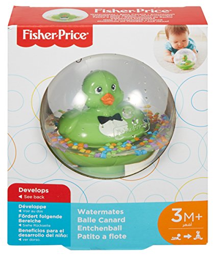 Fisher-Price Patito a Flote verde, juguete de baño para bebé (Mattel DVH73)