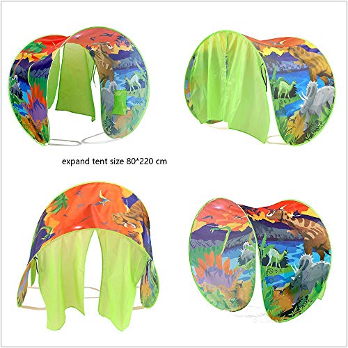 FLAYOR Dream Tents – Tienda de campaña plegable para niños, tienda de campaña para niños, para jugar tiendas de campaña, regalo de Navidad (Dinosaurios + LED cadena)