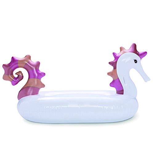 Flotador de piscina inflable de caballito de mar gigante de 220 cm - Juguetes divertidos para fiestas de agua - Anillo de natación para tumbona de colchón de aire para montar (juguetes de piscina)