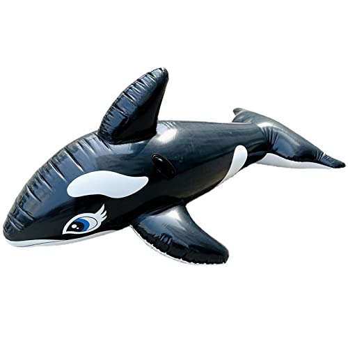 Flotador de piscina inflable SIQI Jumbo Whale Rider, juguete de agua de montaje inflable con anillo de natación