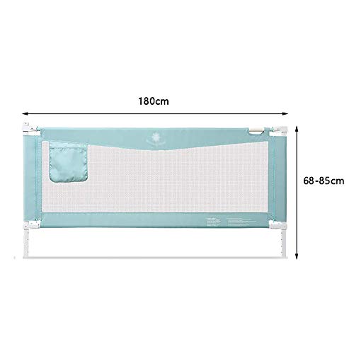 FMEZC Riel de Cuna Barandilla de bebé Extra Larga Riel de Seguridad para Dormir Riel Estable Columpio hacia Abajo Valla de Malla para niños, Largo 120-220cm (Tamaño: 180CM)