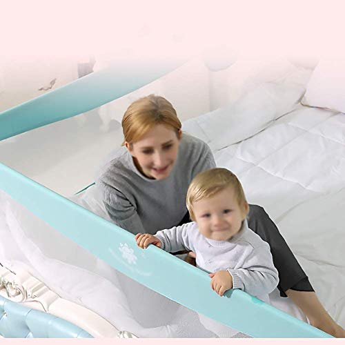 FMEZC Riel de Cuna Barandilla de bebé Extra Larga Riel de Seguridad para Dormir Riel Estable Columpio hacia Abajo Valla de Malla para niños, Largo 120-220cm (Tamaño: 180CM)