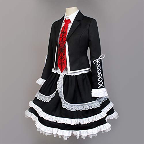 FMTZZY Disfraz de cosplay para niñas y niños Yasuhiro Taeko Cosplay Disfraz Celestia Ludenberg Pelucas Mujer Lolita Uniforme Falda Vestido de fiesta de Halloween (Color: Peluca y disfraz, Talla XL: