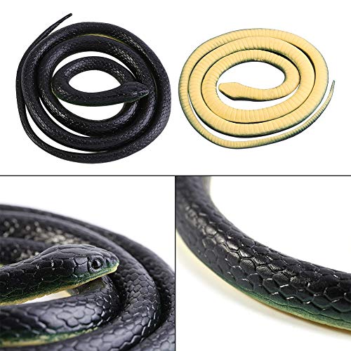 Focket Serpiente de Goma, 130 cm de Largo Realista Soft Soft Rubber Snake Garden Props Funny Joke Prank Toy como un Gran Regalo para Tus Amigos