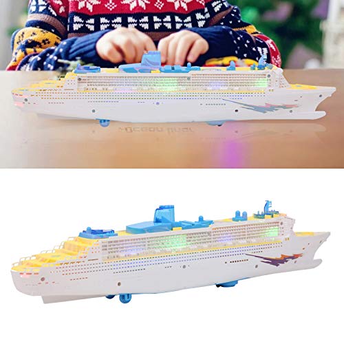 Fockety Juguete de Barco de música eléctrico, Juguete de Barco de música portátil fácil de controlar, luz Colorida de dirección Ajustable para niños, más diversión para Regalos de cumpleaños de más