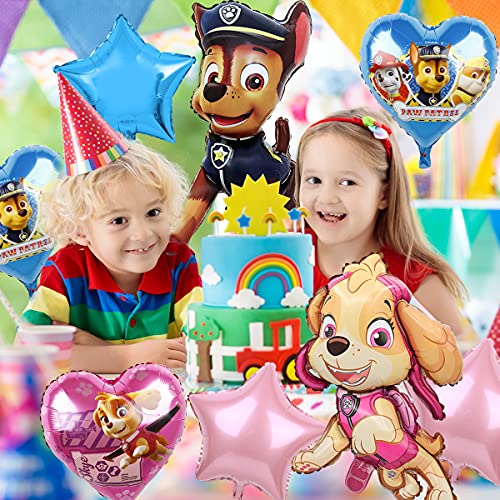 Foil Patrulla Globos Paw Dog Patrol Canina Cumpleaños Globos Niños Decoración de Fiesta de Feliz Cumpleaños Globos para Fiesta Birthday Party Suministros Foil Balloons Decoración 10 Piezas