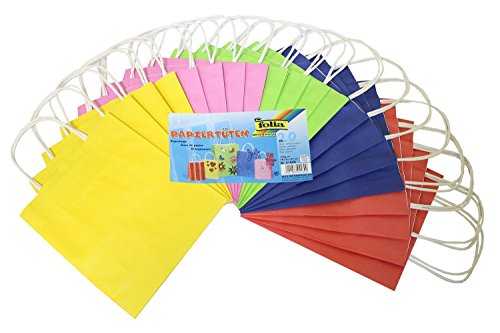 Folia Bringmann 21.809 bolsas de papel grandes 18 x 8 x 21 cm Colores Surtidos Pack de 20