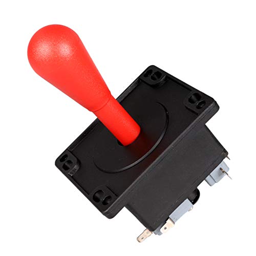 Fosiya American Style 2 Pin Happ Tipo elíptico Arcade Joystick conmutable de 8 Maneras de la operación, precisión de 0.187" 4.8mm Terminal de Video Juegos Arcade1up Piezas de la máquina (Rojo)