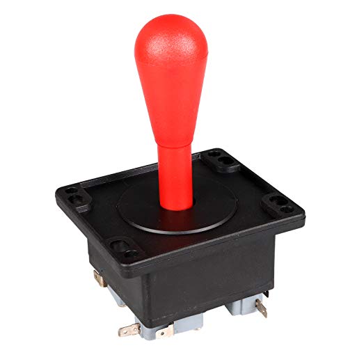 Fosiya American Style 2 Pin Happ Tipo elíptico Arcade Joystick conmutable de 8 Maneras de la operación, precisión de 0.187" 4.8mm Terminal de Video Juegos Arcade1up Piezas de la máquina (Rojo)