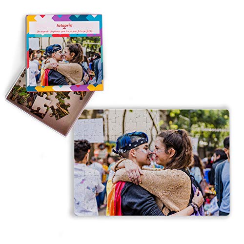 Fotoprix Puzzle Personalizado con tu Foto preferida y Texto de 96 Piezas | 5 Modelos Disponibles | Regalo Personalizado con Foto | Tamaño: 26x39 cms