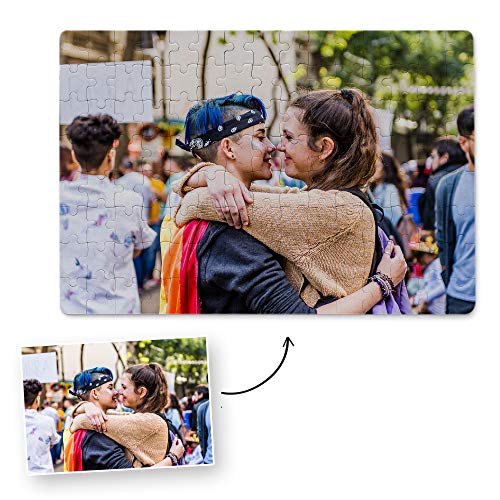 Fotoprix Puzzle Personalizado con tu Foto preferida y Texto de 96 Piezas | 5 Modelos Disponibles | Regalo Personalizado con Foto | Tamaño: 26x39 cms