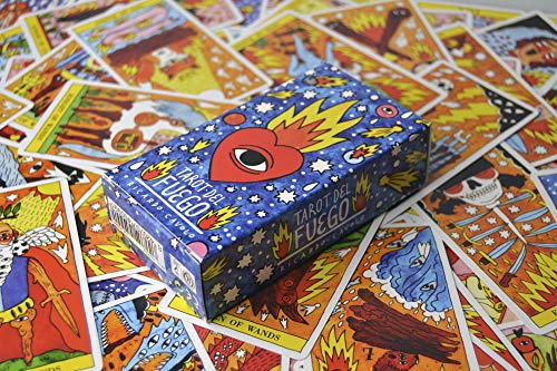 Fournier- Tarot del Fuego por Ricardo Cavolo Baraja de Cartas, Color Azul (1029641)