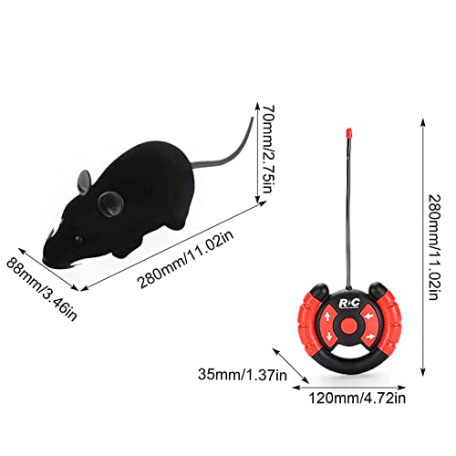 Fowybe Ratón de Control Remoto de 28 cm / 11 Pulgadas, Divertido ratón electrónico de Carreras, Juguetes de Truco de Miedo para niños, niños y Adultos, Juguetes de Juego de ratón de Broma