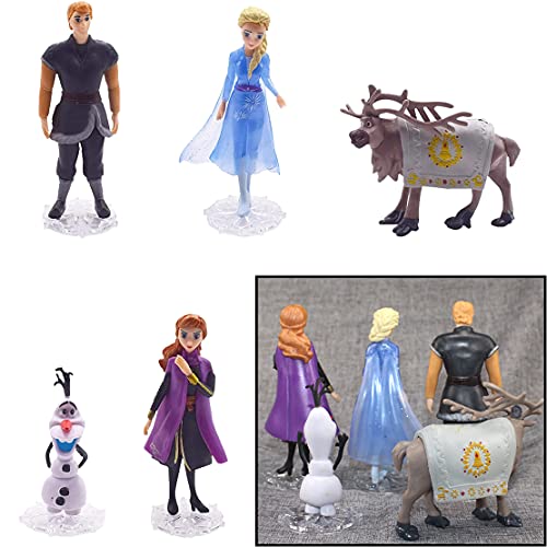 Frozen Mini Figuras, Princesas Disney Figuras, Frozen Decoración Tarta De Cumpleaños, Princesas Cake Topper, Para Fiestas De Cumpleaños, Baby Shower, Thankgiving, Navidad, 5 Piezas