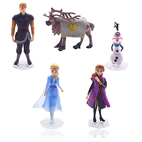 Frozen Mini Figuras, Princesas Disney Figuras, Frozen Decoración Tarta De Cumpleaños, Princesas Cake Topper, Para Fiestas De Cumpleaños, Baby Shower, Thankgiving, Navidad, 5 Piezas