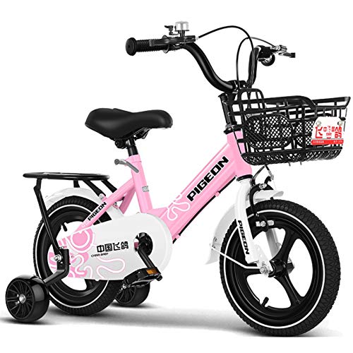 FUFU 12-18Inch, Marco Ligero De Aleación De Aluminio, Bicicletas For Niños con La Rueda De Formación, 2-13 Años De Edad del Niño Regalo (Color : Pink, Size : 18in)