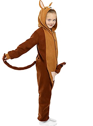 Funidelia | Disfraz de Canguro Onesie para niño y niña Talla 10-12 años ▶ Animales - Color: Marrón - Divertidos Disfraces y complementos para Carnaval y Halloween