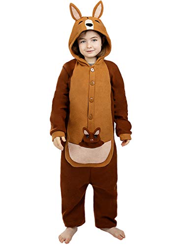 Funidelia | Disfraz de Canguro Onesie para niño y niña Talla 10-12 años ▶ Animales - Color: Marrón - Divertidos Disfraces y complementos para Carnaval y Halloween