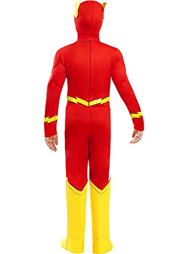 Funidelia | Disfraz de Flash Deluxe Oficial para niño Talla 5-6 años ▶ Superhéroes, DC Comics, Justice League - Color: Rojo - Licencia: 100% Oficial - Divertidos Disfraces y complementos