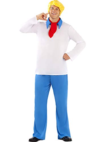 Funidelia | Disfraz de Fred - Scooby Doo Oficial para Hombre Talla XL ▶ Scooby Doo, Dibujos Animados - Color: Blanco - Licencia: 100% Oficial - Divertidos Disfraces y complementos