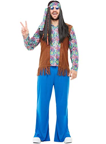 Funidelia | Disfraz de Hippie para Hombre Talla 3XL ▶ Años 60, Hippie, Flower Power, Décadas - Color: Multicolor - Divertidos Disfraces y complementos