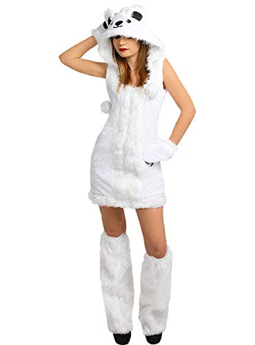 Funidelia | Disfraz de Oso Polar para Mujer Talla M ▶ Animales, Oso - Color: Blanco - Divertidos Disfraces y complementos para Carnaval y Halloween