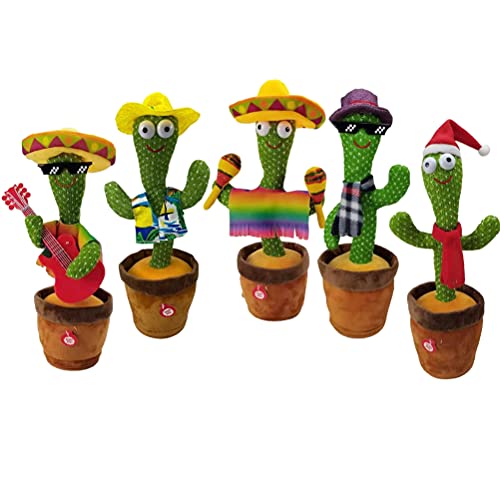 FUNMIX Cactus Que Canta y Baila, Juguete de Peluche de Cactus Bailando con 3 Canciones en inglés Juguete eléctrico de descompresión de Cactus Regalos para niños