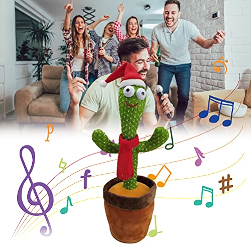 FUNMIX Cactus Que Canta y Baila, Juguete de Peluche de Cactus Bailando con 3 Canciones en inglés Juguete eléctrico de descompresión de Cactus Regalos para niños