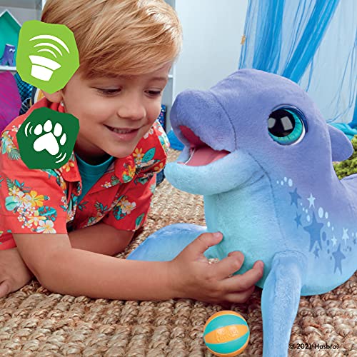 furReal, Mon dauphin joyeux, peluche interactive, animal électronique, plus de 80 sons et réactions, dès 4 ans