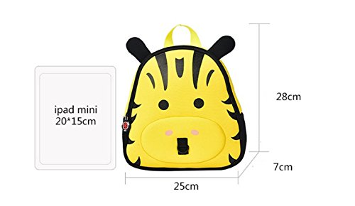 FUYUFU Mochila para Niños con Cuerda De Tracción Bolsa De Guardería Anti-Perdida Linda Mochila De Neopreno De 3 a 6 Años (Rosa, Forma de Cebra 3D)