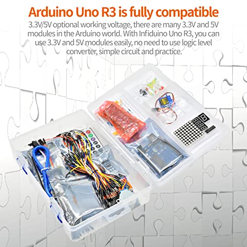 Fyearfly Kit de Inicio RFID, Kit de Inicio RFID para Arduino UNO R3 Kit de Aprendizaje con Tablero de Pruebas LED Motor Paso a Paso de Alambre de Puente(Entry Level)