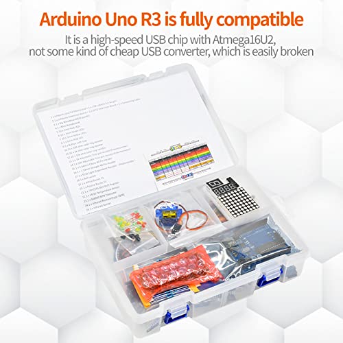 Fyearfly Kit de Inicio RFID, Kit de Inicio RFID para Arduino UNO R3 Kit de Aprendizaje con Tablero de Pruebas LED Motor Paso a Paso de Alambre de Puente(Entry Level)