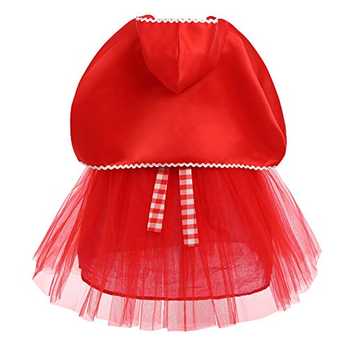 FYMNSI Disfraz Deluxe de Caperucita Roja Bebé Niña Vestido y Capucha Capa Carnaval Cosplay Princesa Cumpleaños Fiesta Temática Navidad Halloween Fotografía Costume Dos Piezas Traje de Vestir 3-4 Años