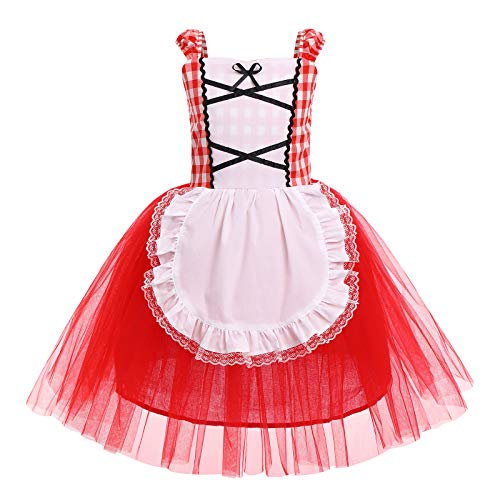 FYMNSI Disfraz Deluxe de Caperucita Roja Bebé Niña Vestido y Capucha Capa Carnaval Cosplay Princesa Cumpleaños Fiesta Temática Navidad Halloween Fotografía Costume Dos Piezas Traje de Vestir 3-4 Años