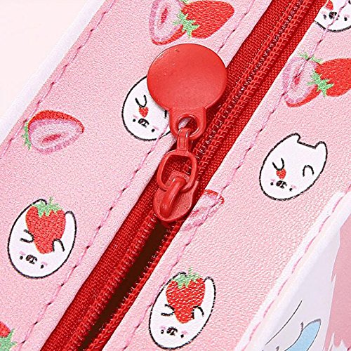 Gaoominy Nueva Simulacion Creativa de Leche de Dibujos Animados Estuche de Lapiz Lindo Bolso de la Pluma de LA PU Bolsa de Papeleria para Material Escolar para el Estudiante rojo