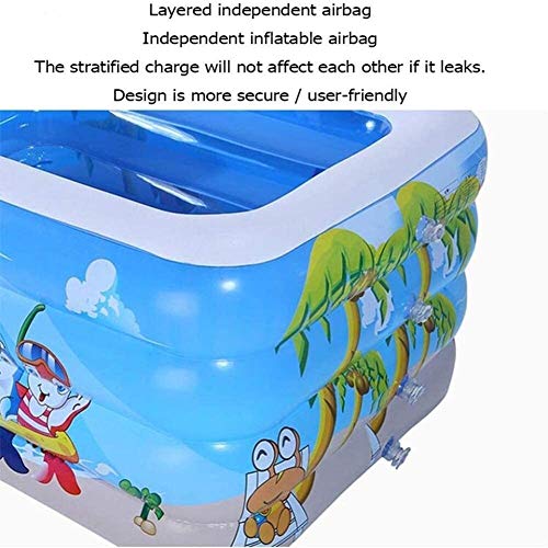 GAOTTINGSD Piscinas Hinchable Grandes de los niños de la bañera Inflable, Familia Rectangular bebé Piscina for niños, PVC Grueso portátil, 140 * 100 * 70cm