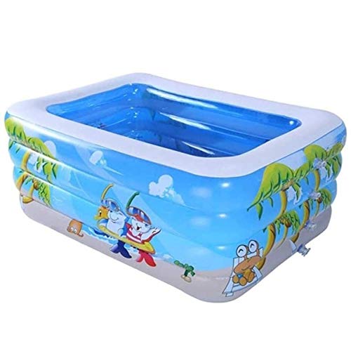 GAOTTINGSD Piscinas Hinchable Grandes de los niños de la bañera Inflable, Familia Rectangular bebé Piscina for niños, PVC Grueso portátil, 140 * 100 * 70cm