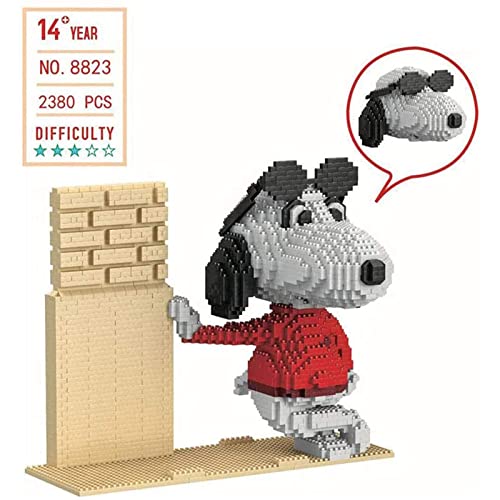 GAOZH Castillo de Rompecabezas 3D - Micro Bloques de construcción Modelo de Perro de Dibujos Animados Figuras de Anime de Perro 3D Modelo Mini Ladrillos Juguetes para niños